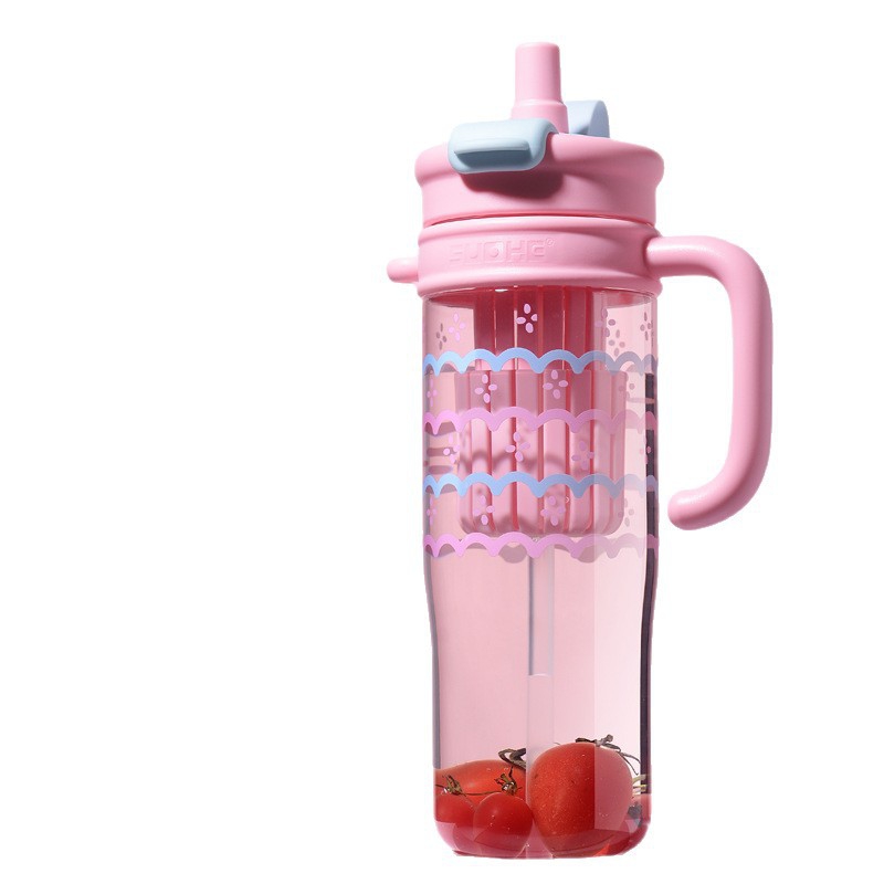 plastic mug with straw